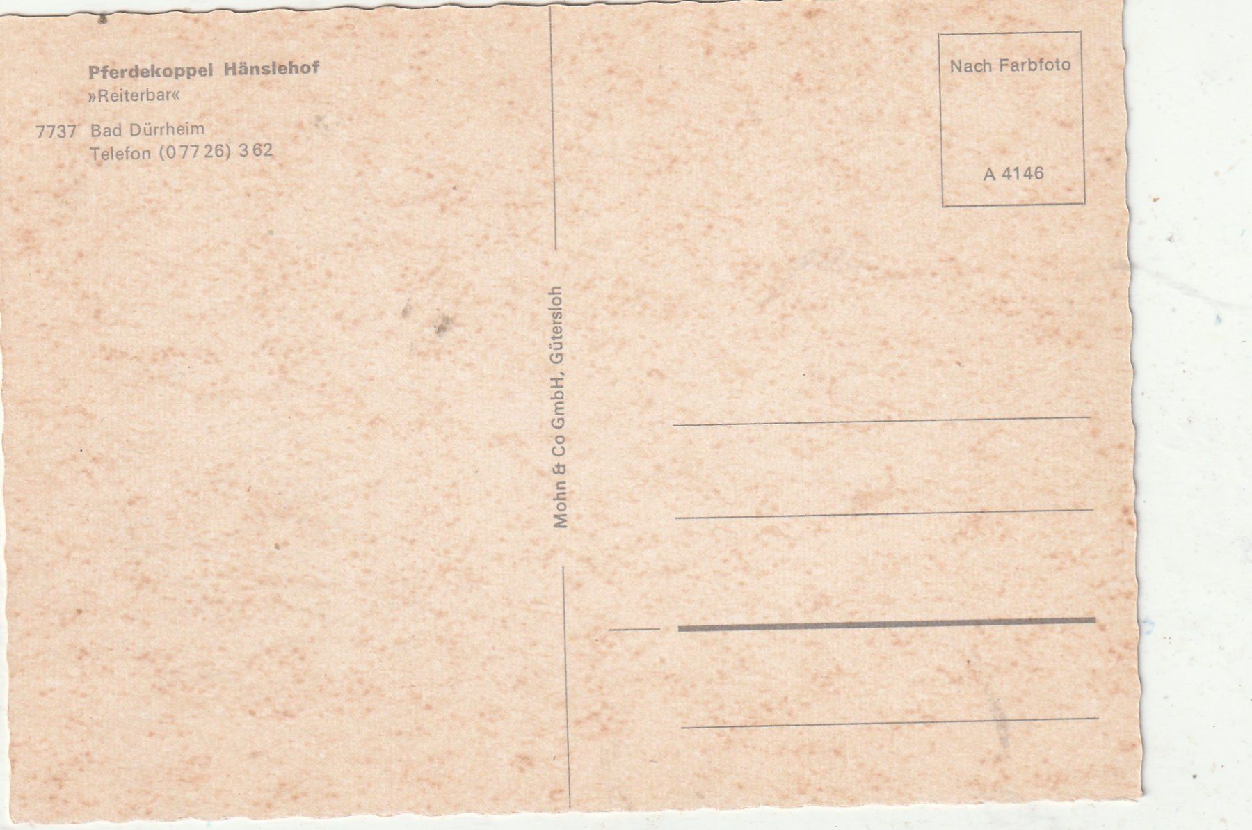 Cartoline postali: Hänslehof  Bad Dürrheim – Usato da Lumbrein venduto da made02 1