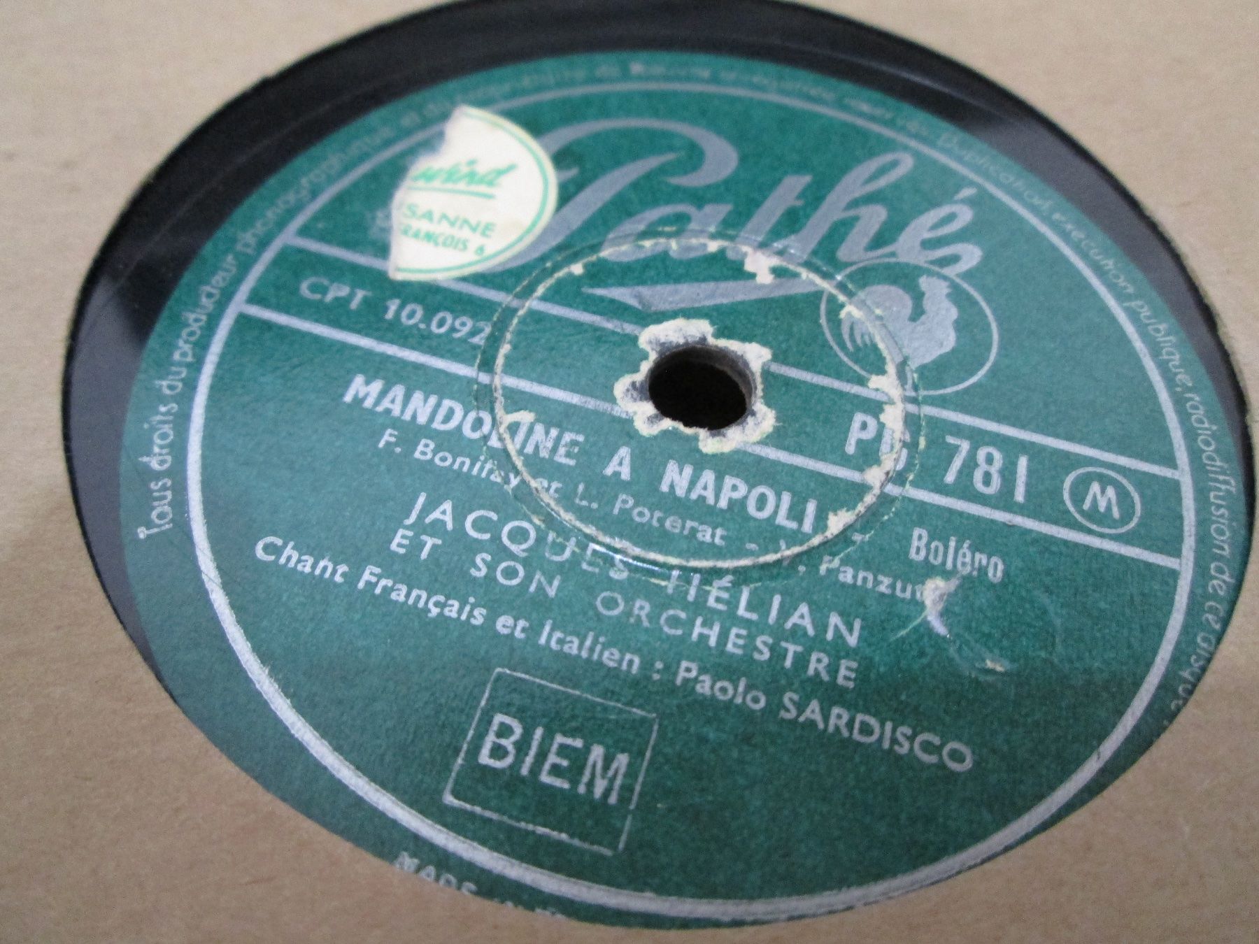 Schallplatten: DISQUES 78 TOURS – Gebraucht aus Lausanne von Leag 8