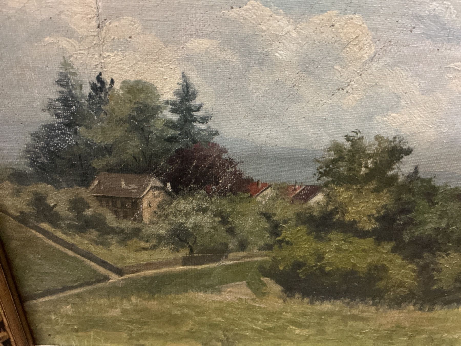 Gemälde: Ölbild Landschaft mit Kirche – Gebraucht aus Bern von vielerart 2