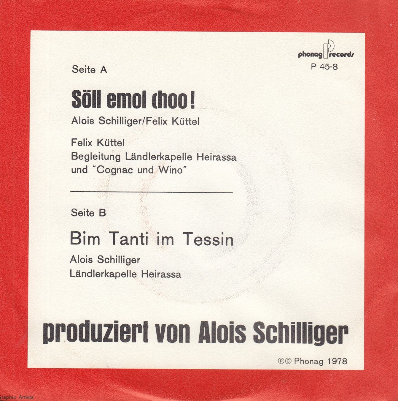 Schallplatten: Felix Küttel Vinyl Single CH von 1978 – Gebraucht aus Volketswil von Abcrecords 1