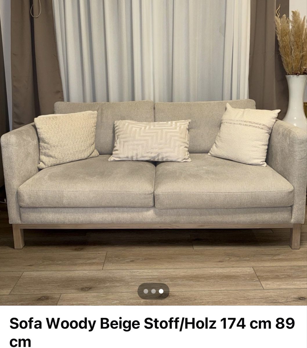 Livique Sofas: Sofa Beige Stoff/Holz 174 cm 89 cm – Neu (gemäss Beschreibung) aus Olten von djo_9yv5 1