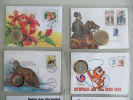8 Numisbriefe / Münzbriefe als Lot zu verkaufen