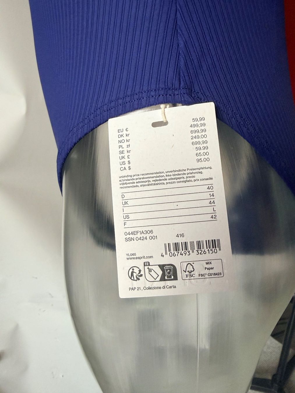 Esprit Costumi da bagno & Bikini: ESPRIT, Badekleid, Grösse 40, Farbe Dunkelblau – Nuovo e nell'imballaggio originale da Rudolfstetten venduto da gst_g7xl 3