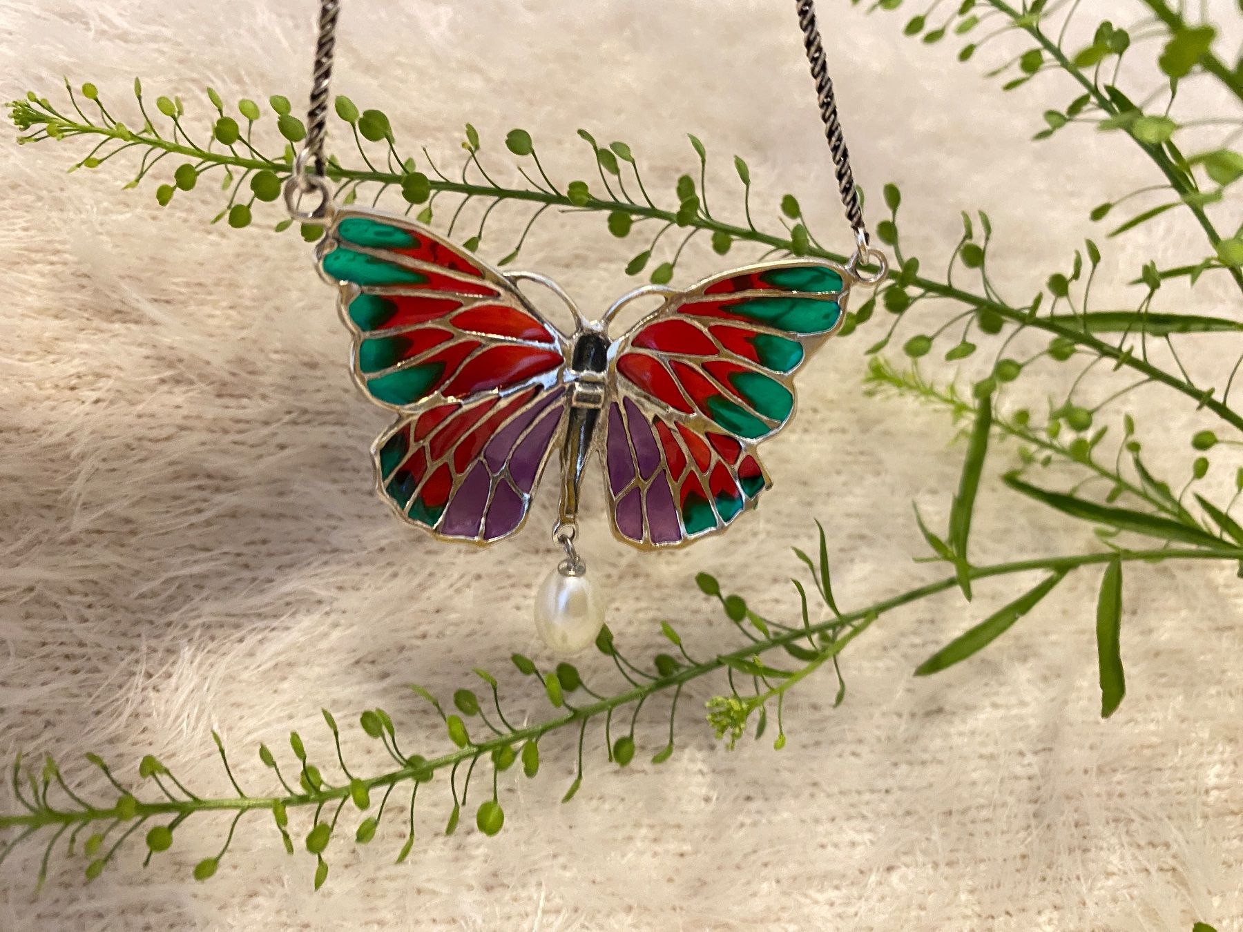 Ketten: Halskette Schmetterling 925 Sterling Silver mit Perle – Neu (gemäss Beschreibung) aus Zürich von LIBELLA13 6
