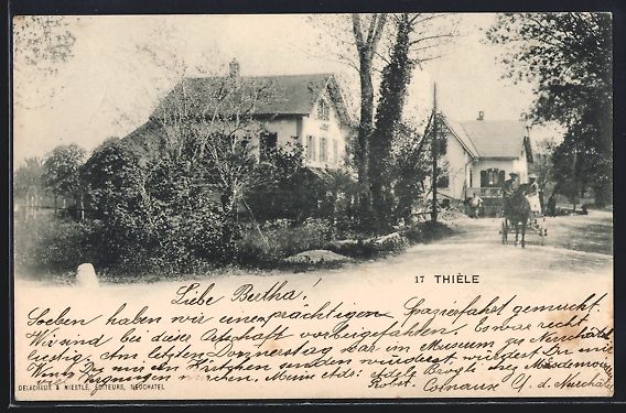 Ansichtskarten: AK Thielle, Strassenpartie, 1900 – Gebraucht aus Berlin von bartko-reher