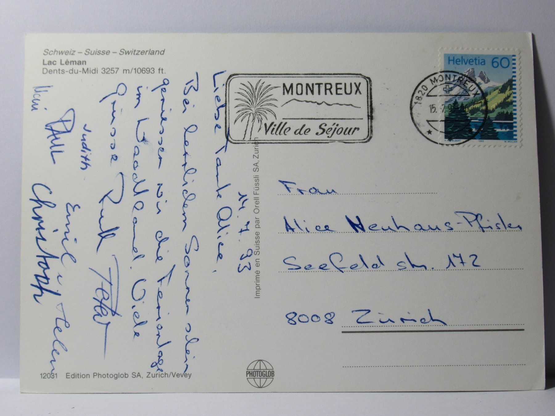 Cartoline postali: Lac Lèman , Dents - du - Midi – Usato da Grenchen venduto da frechri 1