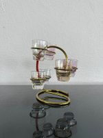 Vintage Likörgläser / Schnapsgläser auf Messingständer