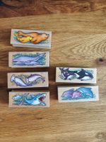 Holzstempel Set Meerestiere mit Stempelkissen gebraucht
