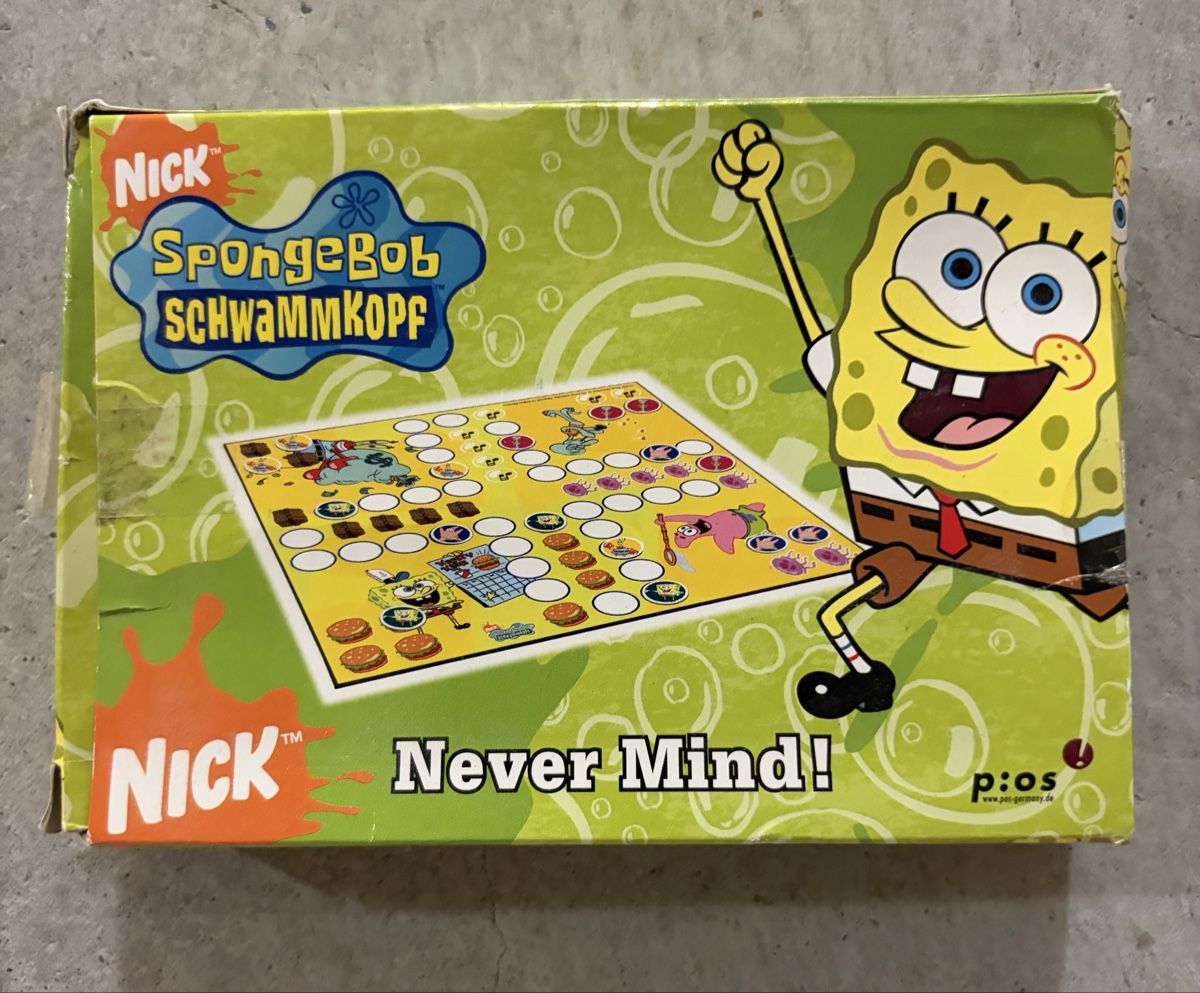 Spiele: Spongebob Schwammkopf Never Mind Mini Brettspiel – Gebraucht aus Zürich von Stingosaurus