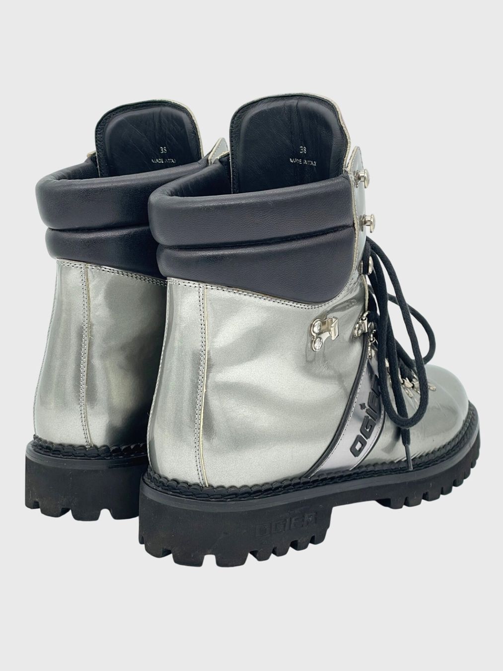 Damenschuhe: Ogier Metallic Leather Combat Stiefel EU 38 Metallic – Gebraucht aus Zürich von shoe_shop 3