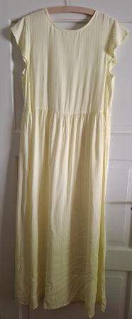 Herziges Maxikleid gelb weiss gestreift L XL 42