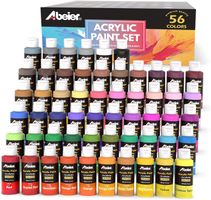 Acrylfarben Set, 56 Acryl Farben in Flaschen (je 60ml)