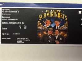 Ticket 40 Jahre Schmirinski's, Samstag 10.10.2026
