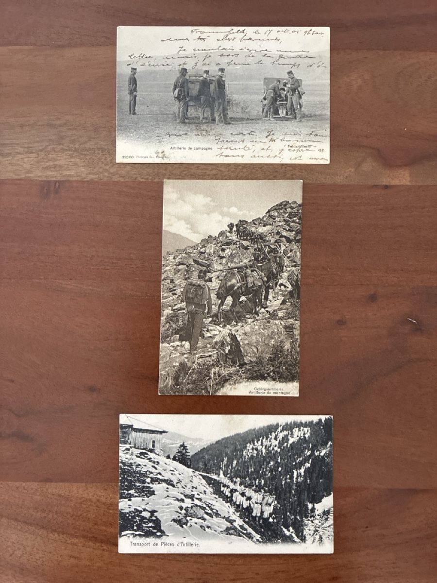 Cartoline postali: 16 Ansichtskarten Schweiz vom Militär Artillerie – Usato da Oftringen venduto da Cla.vD.74 4