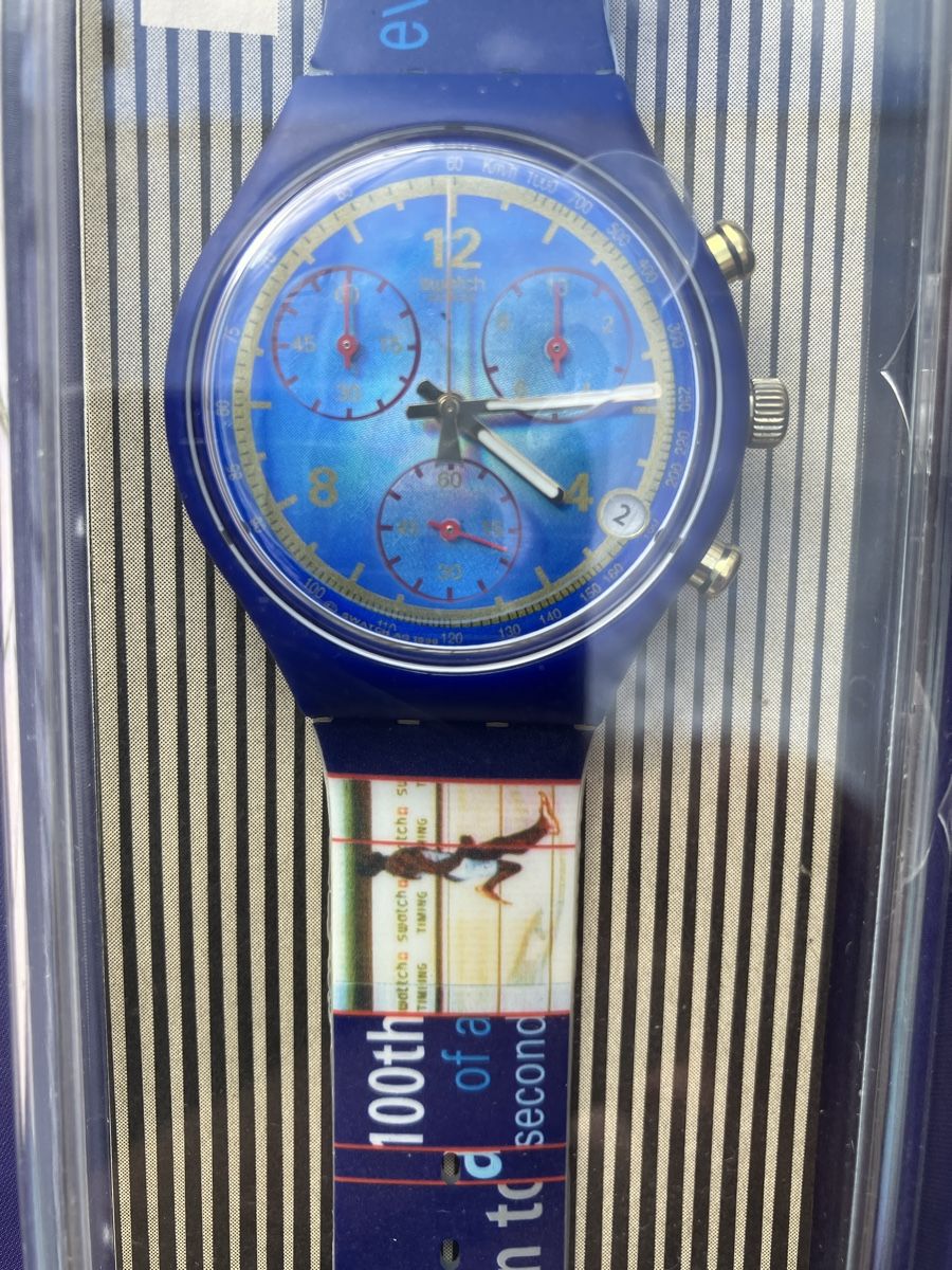 Swatch Orologi: Swatch Olympic Games 1996 Atlanta Michael Johnson – Nuovo e nell'imballaggio originale da Vesin venduto da Erwy 2