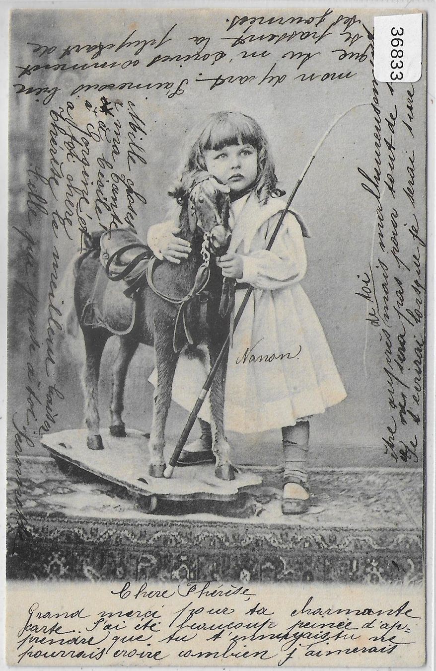 Cartoline postali: Kleines Mädchen mit Rössli-Ryti – Usato da Ettingen venduto da Kartenplanet