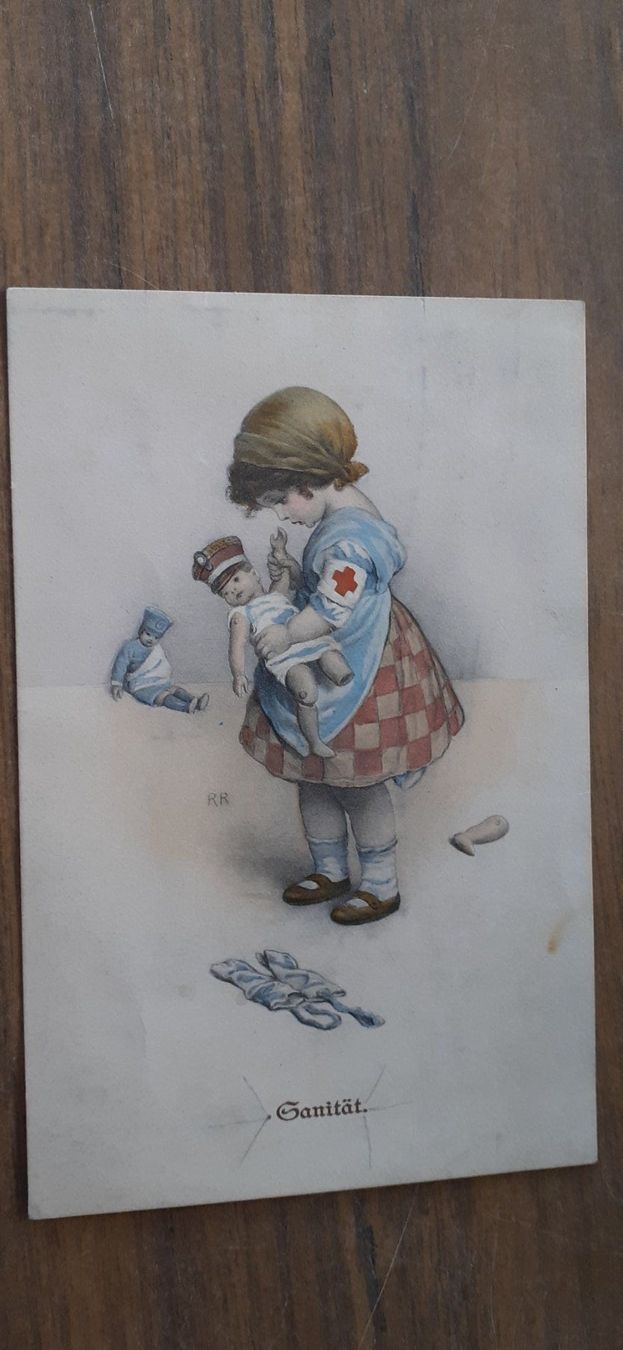 Cartoline postali: Ansichtskarte antik Mädchen Puppe Lazarett – Usato da Mörschwil venduto da lindaswunderkiste 1