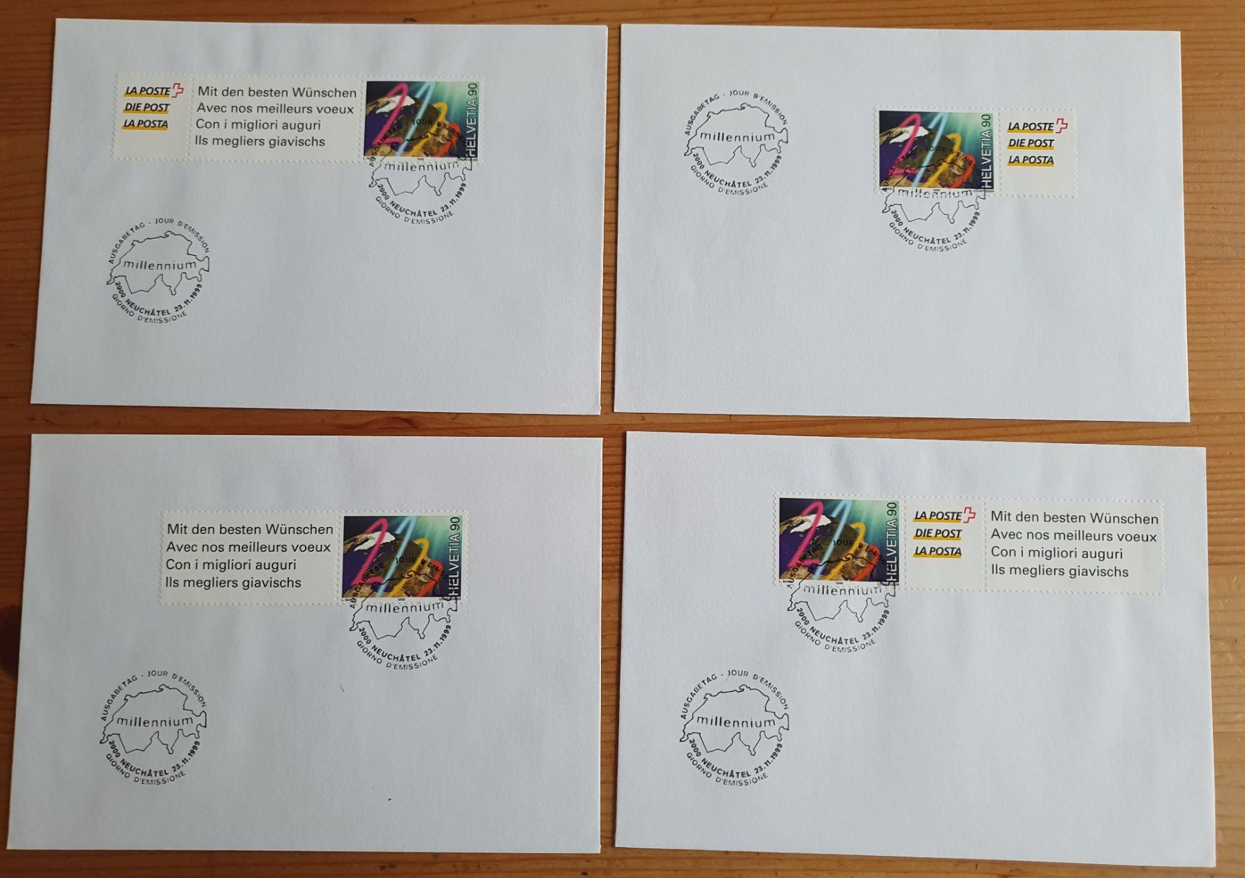 Alle Briefmarken: FDC Lot: Millenium 23.11.1999 /  11 Briefe – Gebraucht aus Dällikon von Minita 7