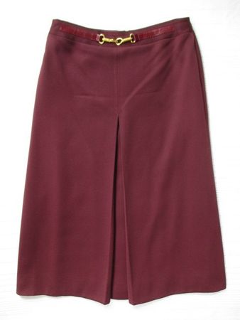 CÉLINE - Rock Faltenrock aus Gabardine Wolle Vintage Gr. 44