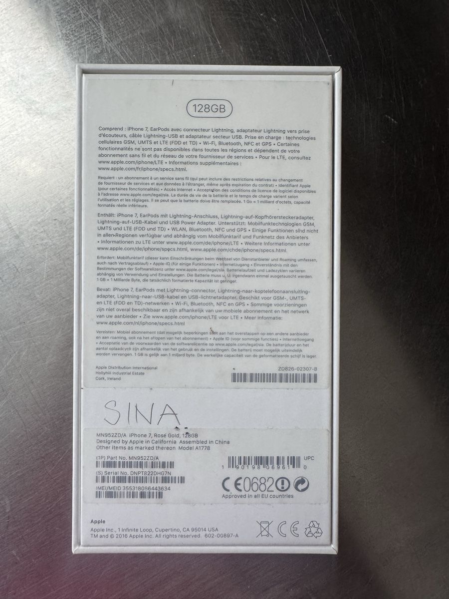 Apple Telefoni cellulari / Smartphones: iPhone 7 128GB Rosa gut erhalten mit Verpackung – Usato da Berneck venduto da sin_y2pb 2