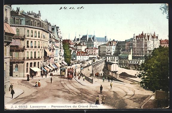 Cartoline postali: Lausanne, Perspective du Grand Pont, Str – Usato da Berlin venduto da bartko-reher