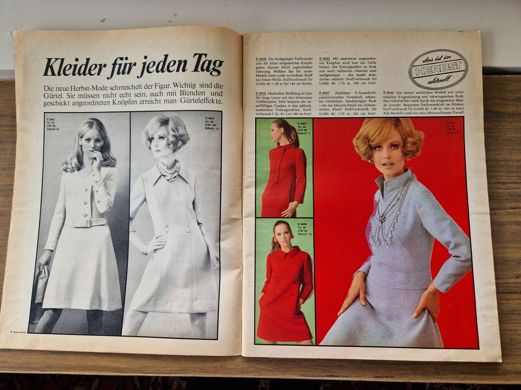 Cartamodelli: Schnittmuster Modeheft 8/1968 – Usato da Mörschwil venduto da wunderkiste44 2