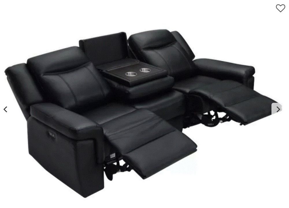 L-Form Chenille Sofa 4-Sitzer Mit Stauraum & Getränkehaltern - Schwarz