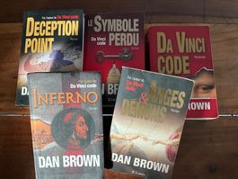 Lot de 5 Romans Dan Brown : Da Vinci Code, Inferno, etc.