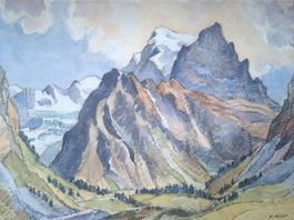 Aquarell Ferdinand Meyer-Streiff Tödi Vordersand GL