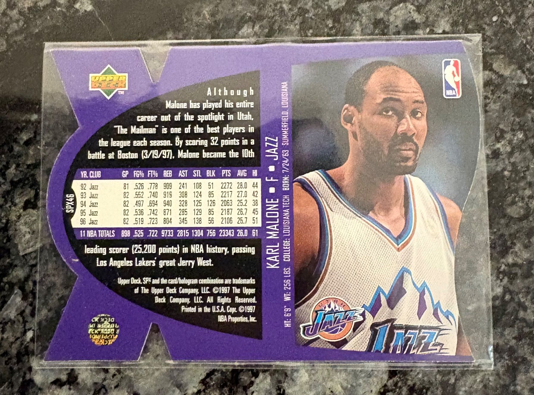 Nba Cartes à collectionner: NBA Karl Malone Upper Deck SPX 97 Card – Neuf (Voir description) à Muttenz par joba23 1
