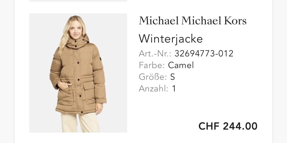 Michael Kors Giacche: Michael Kors Winterjacke Beige Grösse S – Usato da Schöftland venduto da Ana.20