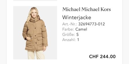 Michael Kors Winterjacke Beige Grösse S
