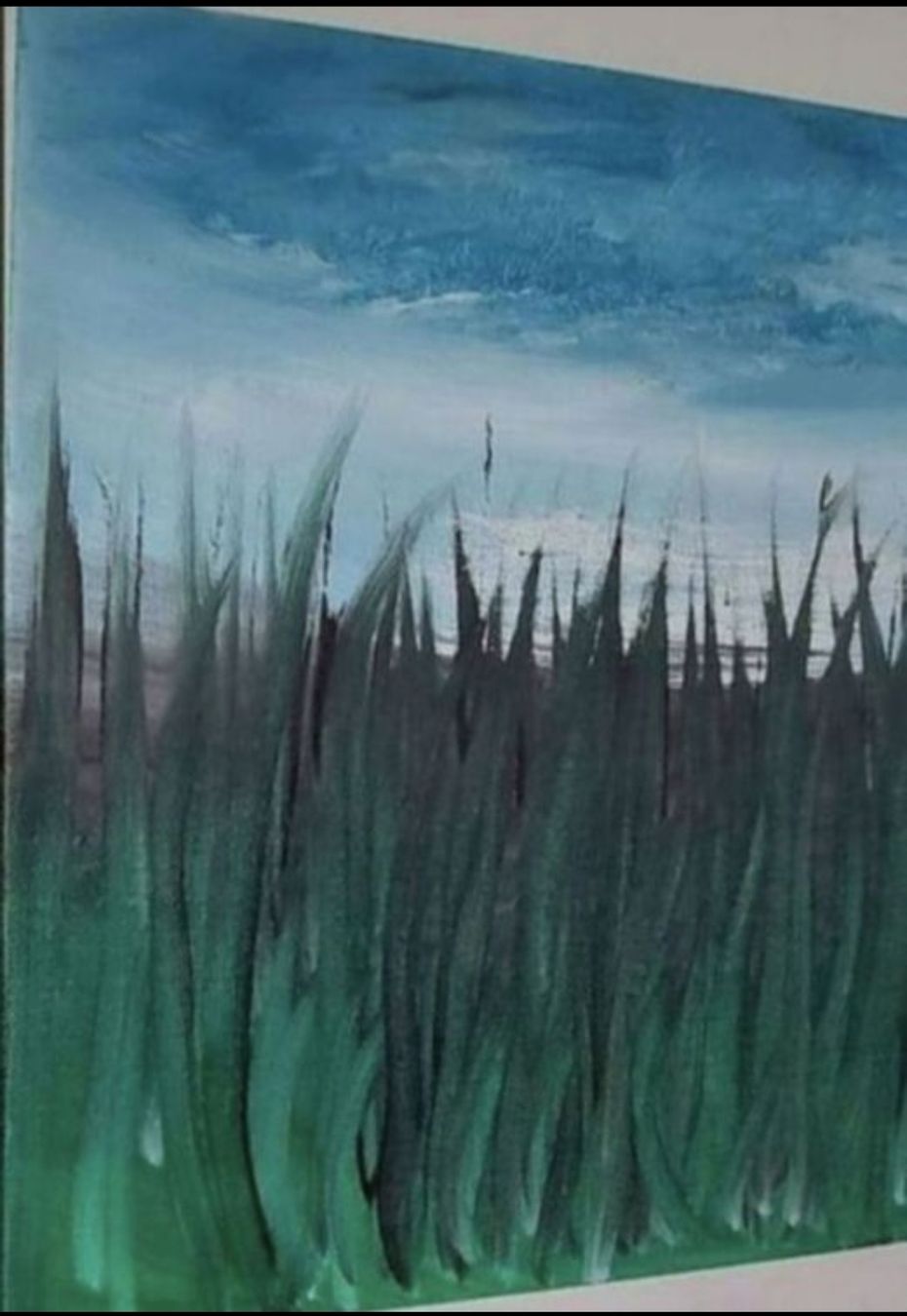 Tableaux: Gemälde Gras und Himmel handmade 30×30 – Neuf (Voir description) à Riehen par Steinbock1970 4