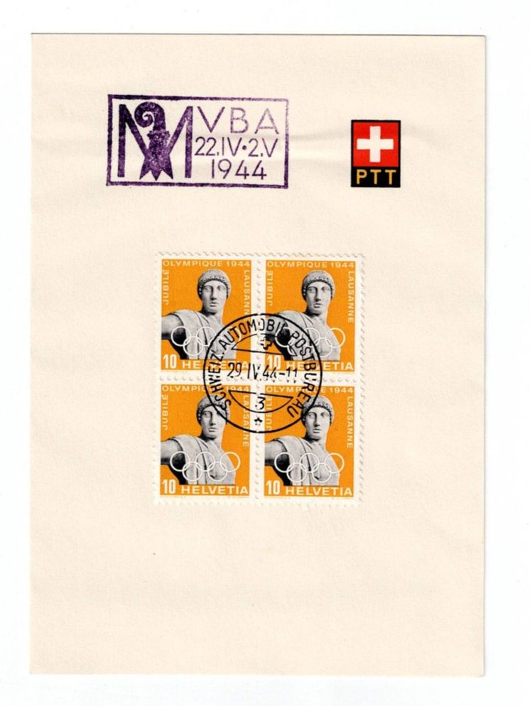 Alle Briefmarken: Schweiz, Olympisches Komitee 1944, – Gebraucht aus Hinteregg von McCharly01 7
