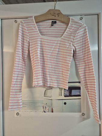 Pieces Longsleeve, gestreift, Gr. M, neu
