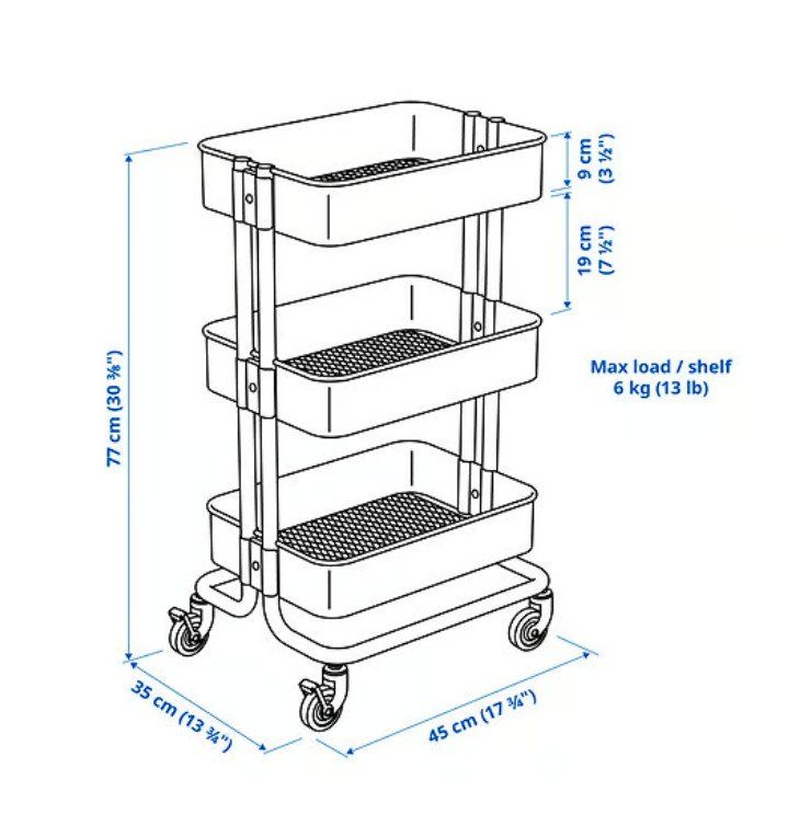 Ikea Carrelli di servizio: IKEA RÅSKOG Desserte, blanc, 35x45x77 cm – Nuovo e nell'imballaggio originale da Riddes venduto da IKEA_Riddes 2