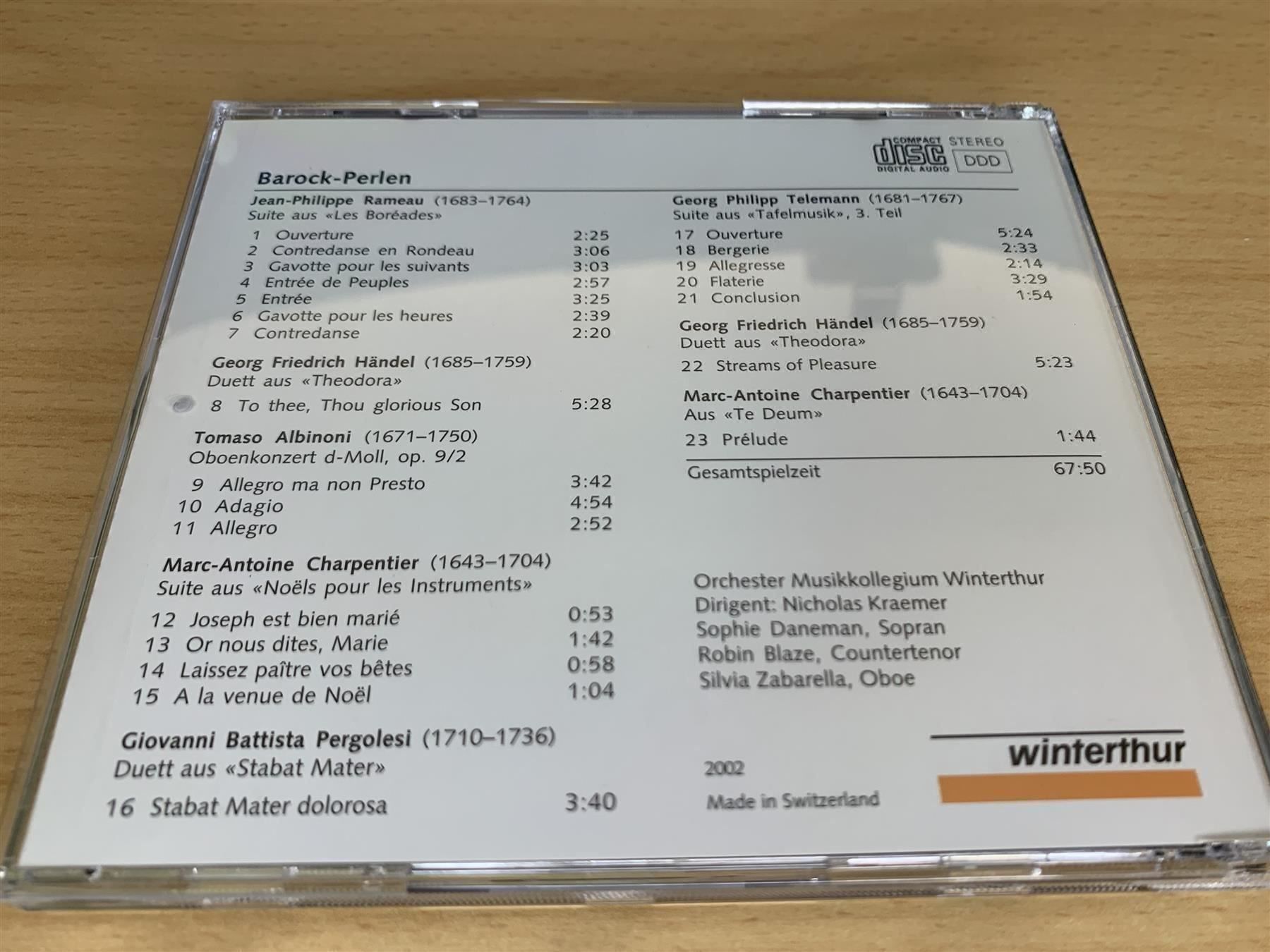 CD: Musikkollegium Winterthur –Barock-Perlen – Usato da Rikon im Tösstal venduto da Alpenmutz 1