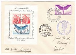 Vol Ballon Aarau 1938 cachet S189