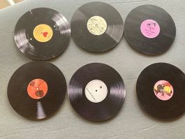 holz Schallplatten Untersetzer 6er Set Bienen & Love Des...