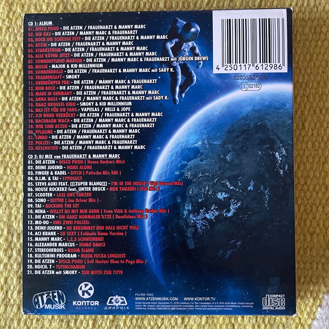 CD: DIE ATZEN-2CD ATZEN MUSIK (DIGIPACK) – Usato da Rorschacherberg venduto da CD-Roli 1