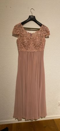 Abendkleid rosa Spitze Grösse 36 neuwertig