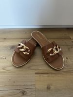 Catwalk Sandalen / Slippers braun Grösse 38 mit Kettendetail