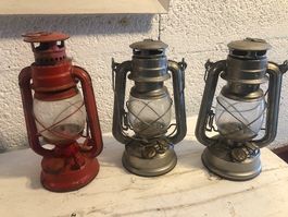 Lot d'anciennes lampes tempête
