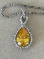 Luxus Elegante Zirkonia Kette Farbe : Silber weiss Gelb