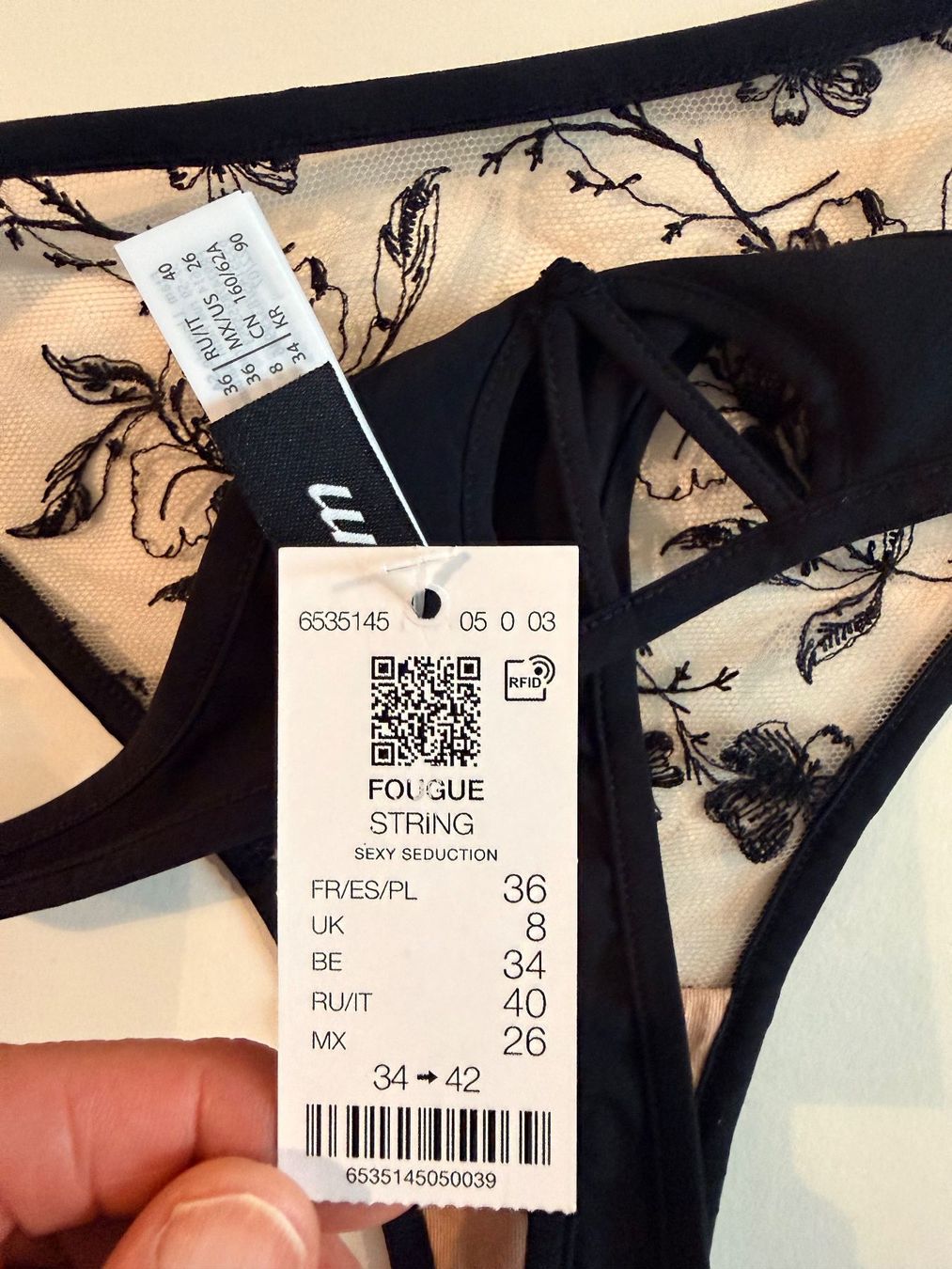 Etam Altra biancheria intima: ETAM, String FOUGE, Grösse 34, Farbe Schwarz – Nuovo e nell'imballaggio originale da Rudolfstetten venduto da gst_g7xl 4