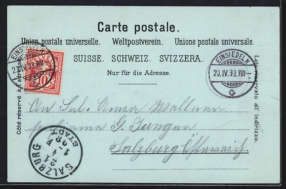 Cartes postales: Mondschein-Lithographie Einsiedeln, Kirc – D'occasion à Berlin par bartko-reher 1