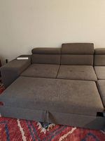 Sofa gris convertible en lit 2 place 