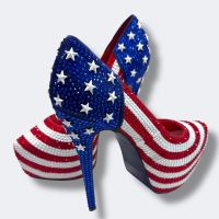Glitzernde USA-Pumps, Gr. 39 US 9,NEU, ein Hingucker!