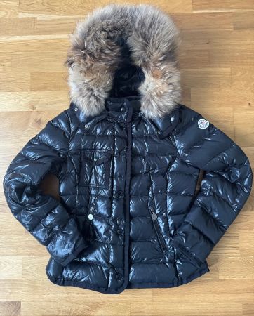 Moncler Daunenjacke Armoise schwarz mit Echtpelz Grösse S