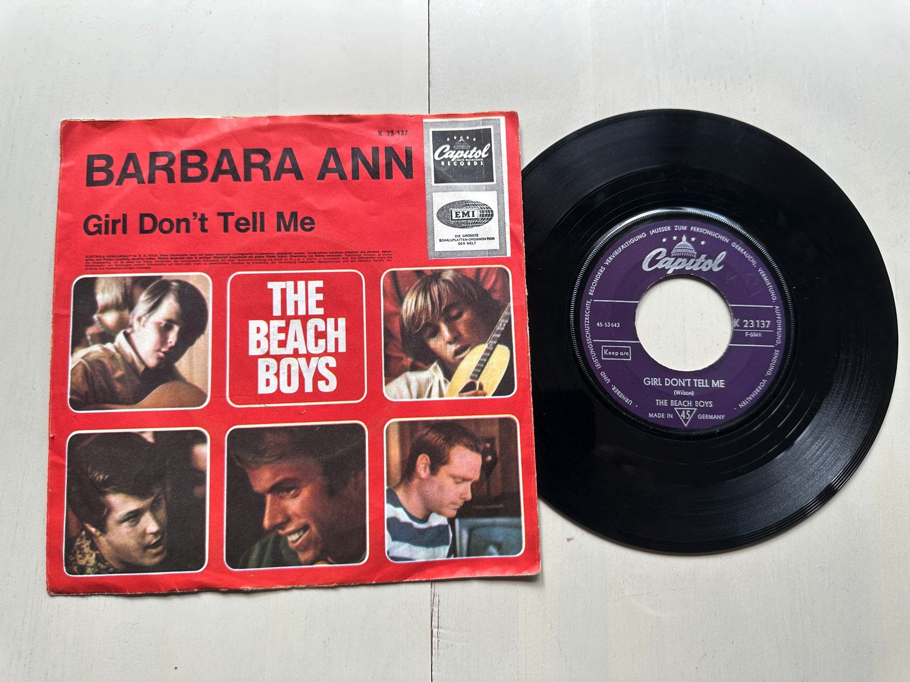 Schallplatten: BEACH BOYS BRIAN WILSON tolle Single Kult BARBARA ANN diff – Gebraucht aus Basel von Partridge